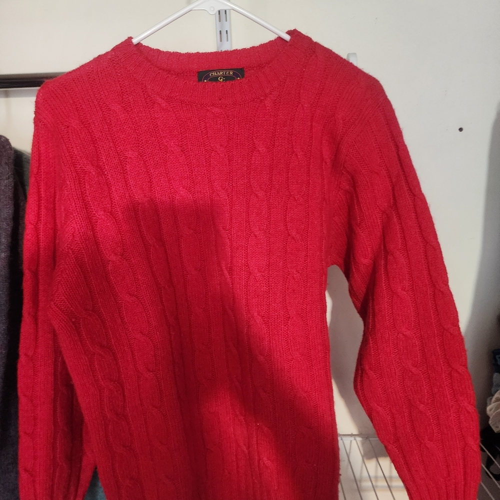 Charter Club Red Cable Knit Sweater Vintage